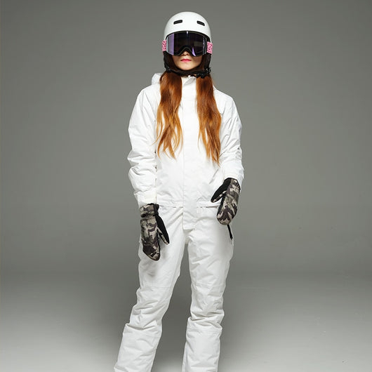 Women Ski Jumpsuit Black With White Insert Ski Suit Women's One