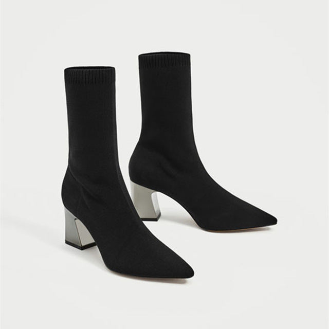 Silver store sock booties