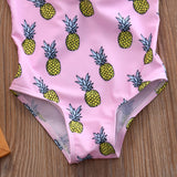 Girls Pineapple One Piece Swimsuit- Size 6mo - 4 years