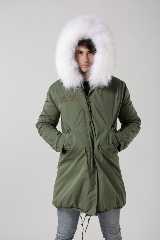 Men's Fur Lined Green Convertible Parka – Pomkin